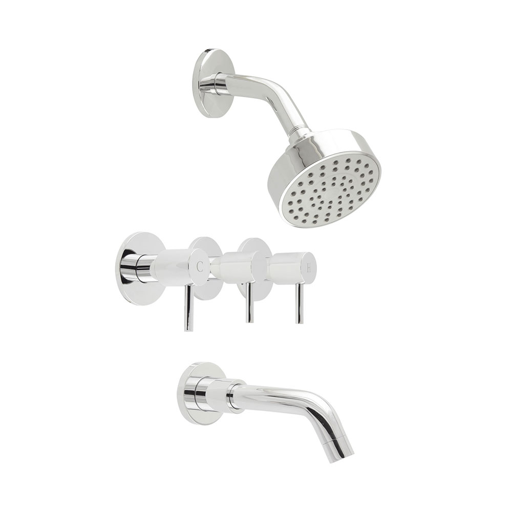 MEZC. DUCHA-TINA 8" C/SAL CIRC CROMO MEMPHIS - TREBOL (610002256)